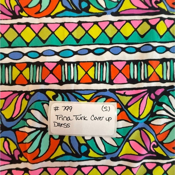 Trina Turk Colorful Geometric Patterned Swim Cover Dress. Size small - Picture 8 of 8